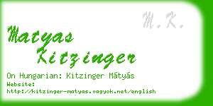 matyas kitzinger business card
